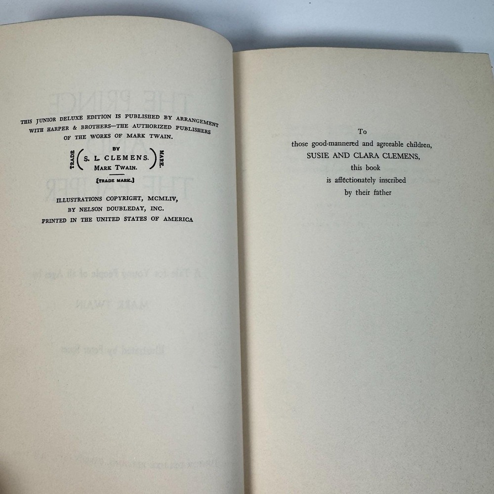 The Prince and the Pauper Mark Twain Junior Deluxe Editions Hardcover Book 1954 - Picture 7 of 10